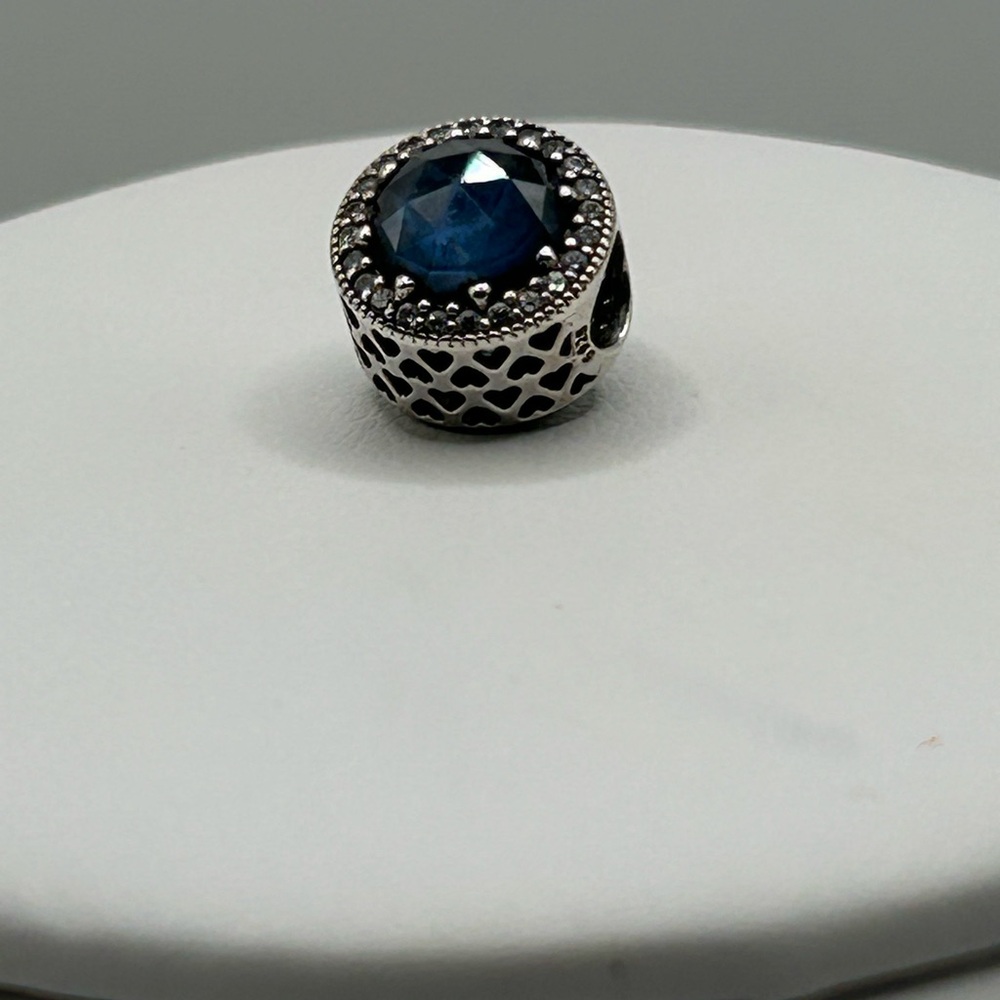 Pandora Silver and Blue Gemstone charm - Picture 3 of 4